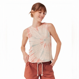 Pact NWT Far Out Tie-Dye Sleeveless Tank Top 100% Organic Cotton Medium